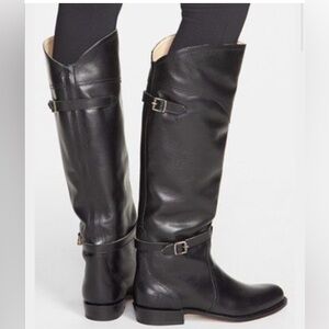 Black Leather Knee-High Boots